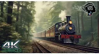 4K Relaxing Amazing Train Ride with real train sounds white noise meditation music for Deep Sleep