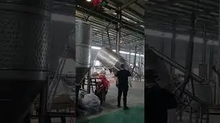 Beer fermentation tank with cooling jacket under processing. #fermenter #Tiantai #breweryequipment