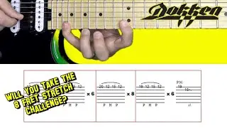Dokken - In My Dreams - guitar solo lesson with tabs! Let's do the 8 fret stretch!