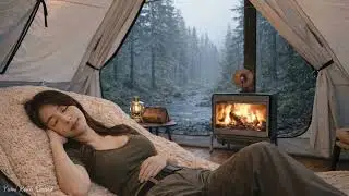Cozy Rain and Fireplace Sounds for Sleeping Girl Rain and Thunder Sounds For Sleeping & Relaxing