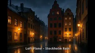 Rainy Night in Stockholm &ndash; 3+ Hour Lofi Piano Sleep Music | Anime City Ambience