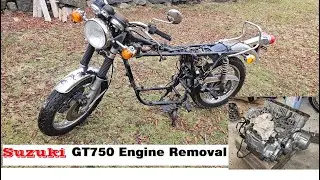1976 Suzuki GT750 Engine Removal