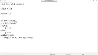 lcm program for tcs nqt in teugu||lcm program in python telugu