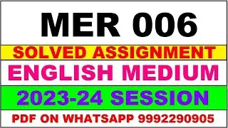 mer 006 solved assignment 2023-24 | mer 6 solved assignment in english 2024 | mer 6 2024