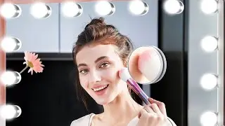 M MIVONDA Hollywood Vanity Mirror with Dimmable 15LED Bulbs Lights 3 Lighting Modes 2in1 Large