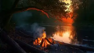 12 Hours of Deep Sleep  Campfire by the River | Relaxing Nature Sounds for Sleep