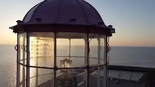 Point Clark Lighthouse at sunset 🌅 #lakehuron #pointclark #videos