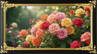 Vibrant Floral Art with Multicolored Roses | 4K Frame TV Screensaver | Digital Frame Art Gallery