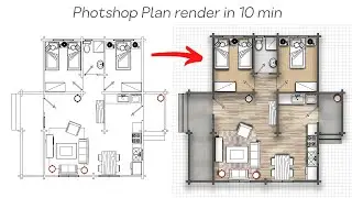 Floor Plan Render in Photoshop (10 Min)