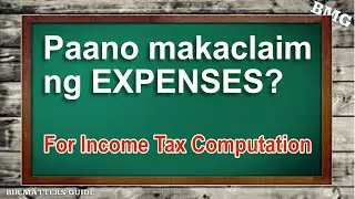 Requirements to claim Expenses for Income Tax Computation
