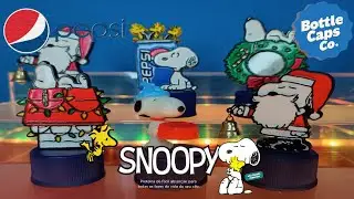 Bottle Caps Snoopy Pepsi 🥤 Peanuts tapas de refresco 🐶 Figurines de Snoopy y Woodstock para botellas