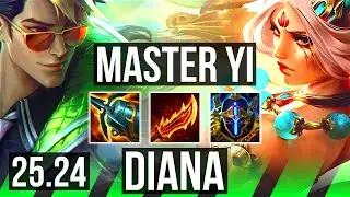 MASTER YI vs DIANA (JGL) | Good KDA: 27/1/6 | KR Master | 25.24