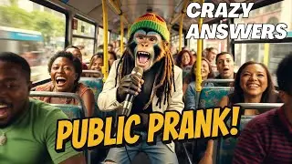 Rasta Monkey Goes Crazy Interviewing People on Public Transport | Funniest Prank Ever!