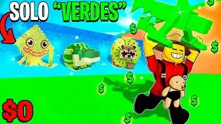 De 0 a 1 Trillon *PERO* SOLO CON BRAINROTS VERDES 🟢 En (Escapa del Tsunami por Brainrot)