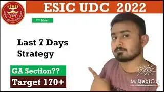 ESIC UDC 7 Days Exam Strategy | Clear UDC in 1st Attempt #esic #esicudc #esic_2022 #rbiassistant