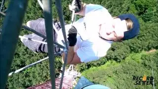 World's HIGHEST Pull-Up (on a Radio Tower) | RecordSetter.com