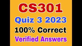 CS301 quiz 3 2023/cs301 quiz 3 solution 2023/cs301 quiz 3