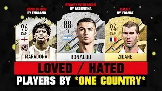 Most LOVED/HATED FOOTBALLERS By ONE COUNTRY! 😱🔥 ft. Ronaldo, Maradona, Zidane...