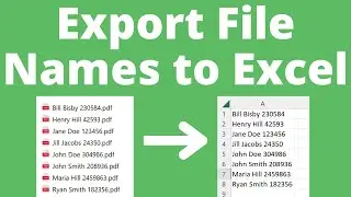 Export File Names From File Explorer to Excel