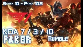 T1 Faker RUMBLE vs ZOE Mid - Patch 10.5 KR Ranked