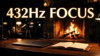 432Hz Jazz Fireplace Ambience | Perfect Focus Music for ADHD & Productivity