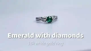 Did you see this Emerald ring before? #anniversarygift #emeraldring #18kwhitegold