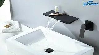 How to install waterfall wall mounted bathroom sink faucet with rough-in-valve?