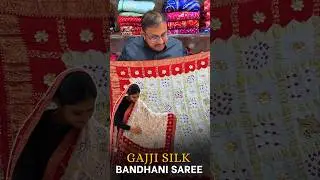 🤍🎀 KCPC New Luxury Gaji SilkBandhani Saree with Cutdana Embellishment #Shorts #saree #latest #kcpc.