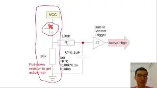 CPLD Input Push Button Debouncing with Capacitor & Built-in Schmitt Trigger