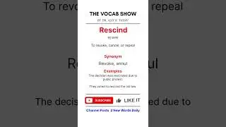 Rescind- The Vocab Show by Dr. Ajay K. Yadav || #learnvocab #englishvocab #motivation #vocab