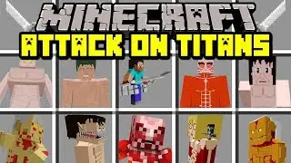 Minecraft ATTACK ON TITANS MOD! | BATTLE GIANT TITANS TO SAVE THE CITY! | Modded Mini-Game