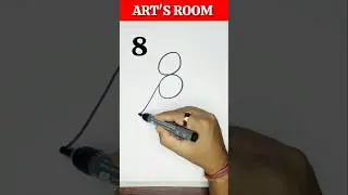 Bird Drawing Using Number 8 | Easy & Simple Drawing Trick for Beginners #shorts