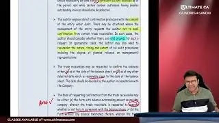 Audit of Trade Receivables | Audit of Financial Statements | Chapter 5 CA Inter Audit | Indresh