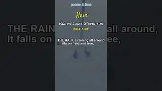 RAIN POEM | Robert Louis Stevenson | Rain | Robert Louis Stevenson Poem | R.L. Stevenson #SHORTS