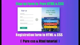 How To Create Signup Form In HTML And CSS | Registration From |  Sign up form in HTML & CSS