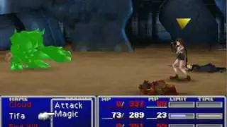 FFVII Hard Mode Mod - Lv 6 Tifa vs CMD Grand Horn (No Items)