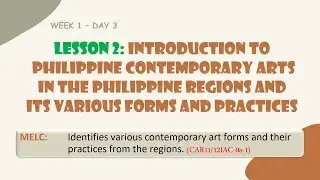 Identifies various contemporary art forms and their practices from the regions | it's me Carmyy