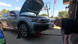How to place a 2024 VW Jetta S on jack stands