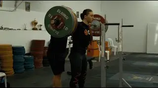 Weightlifting Training - slow motion snatch, power clean & power jerk, Back squat
