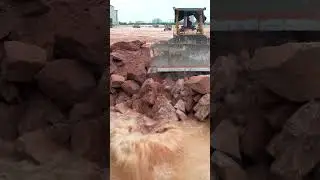 The Best Power Dozer Activities Pushing Huge Stone Clearing Field Mud #Short