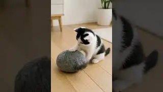 ふしぎなモフモフ&hellip;これ、うごくにゃ？ A mysterious fluff... does it move #kitten #cat #cute #こねこ#shorts #クーボ #Qoobo #癒し