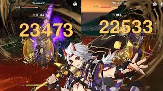 Arataki Itto R1 Whiteblind vs R1 Serpent Spine Damage Comparison