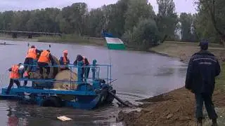Прокладка кабеля через реку Зилим/мое первое видео