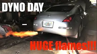 Nissan 350z shoots FLAMES on the dyno! CHARIZARD tune!