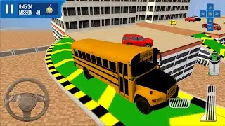 City Driver: Roof Parking Challenge #2 - School Bus High Floor Parking Car Game Android Gameplay
