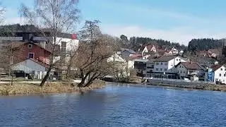 Beautiful River indside the town of Regen Germany