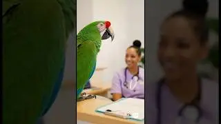 Parrot Roasts with Lady Doctor 😂🦜 #parrot #funny #shorts #doctor #birds