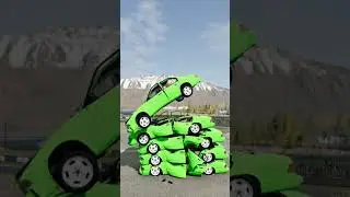 Mix Rainbow Car Falling in BeamNG Drive! 🌈🚗 Satisfying Crash #beamngdrive #crashtests