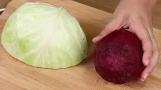 With half a cabbage and 1 beetroot you will make the simplest and most delicious salad.