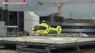 Landing en takeoff van de UMCG LL4 Traumaheli @ MST Enschede